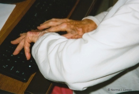 photograph taken in 2008 by norma j. linton with the permission of the flamingo park resident whose hands are pictured.