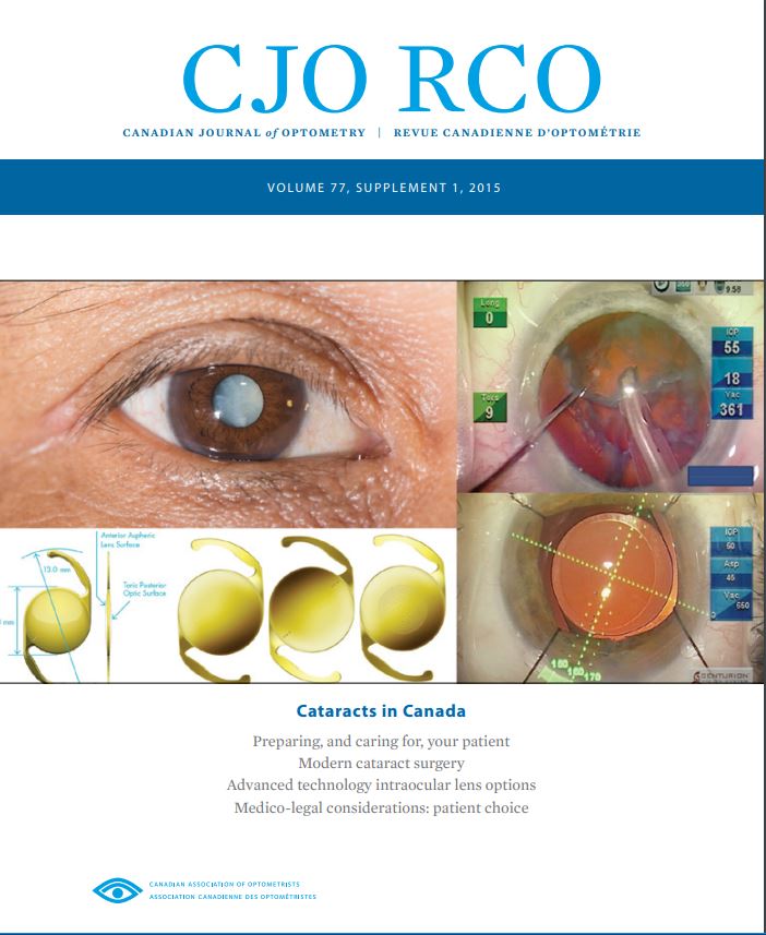 					View Vol. 77 No. 1 (2015): Supplement: Cataracts in Canada
				