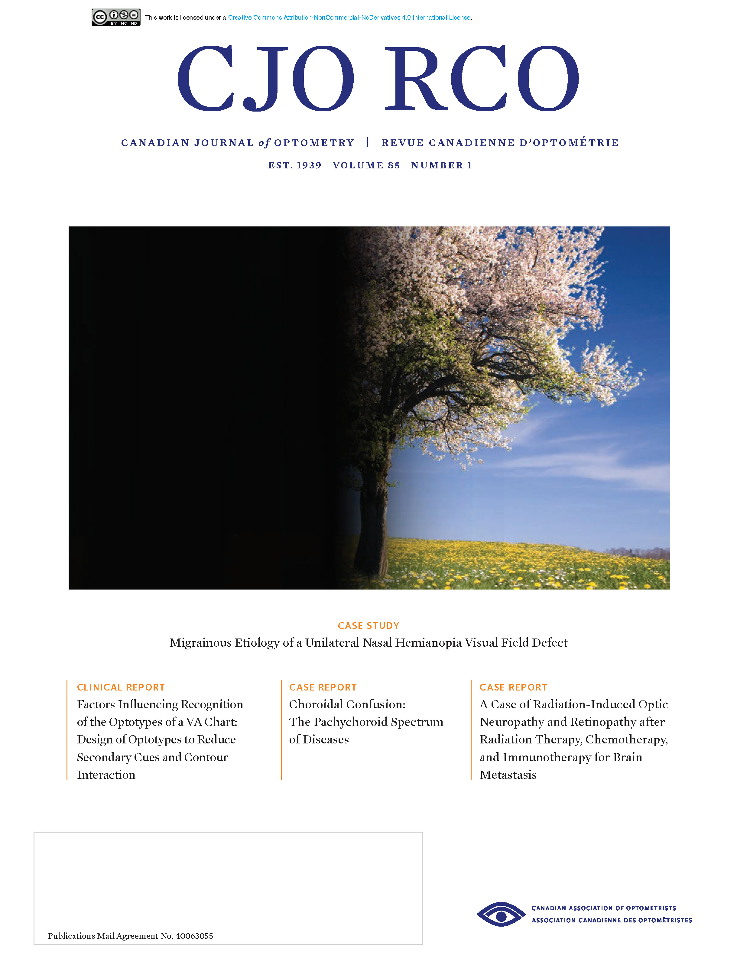 					Afficher Vol. 85 No. 1 (2023): CJO Spring 2023
				