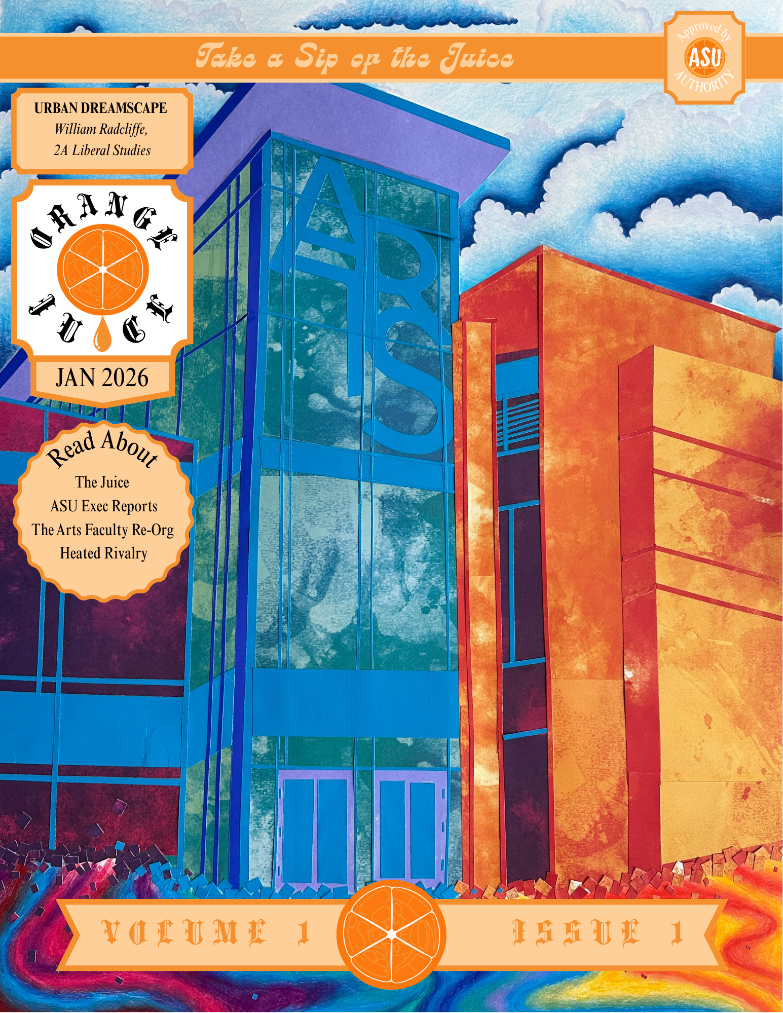 Urban Dreamscape by William Radcliffe. A mixed media piece depicting Hagey Hall