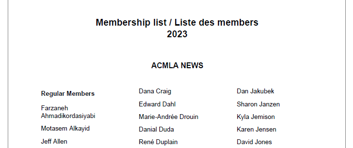 Membership List