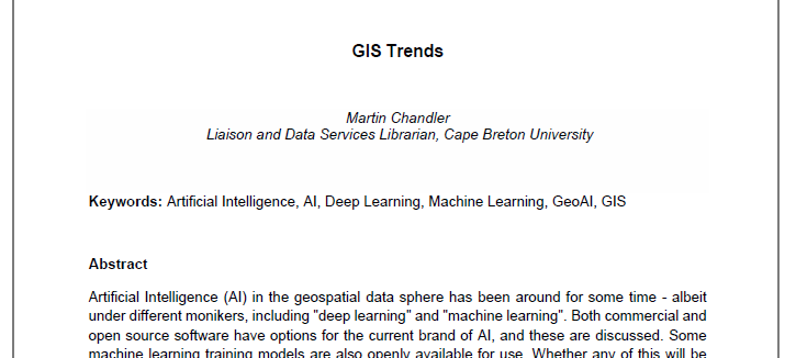 GIS Trends, Martin Chandler